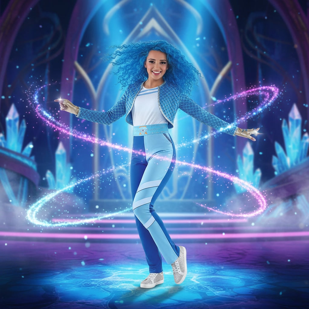 Women's Halloween Costume Cosplay Character with Cropped Jacket and Pants Two Piece Set - Image 1