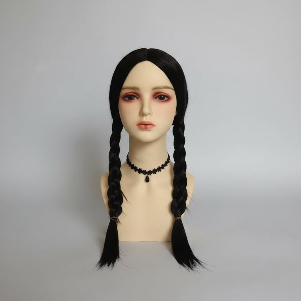 Women's Halloween Costume gothic schoolgirl with White Collar and Long Sleeves Party Outfit - Image 4