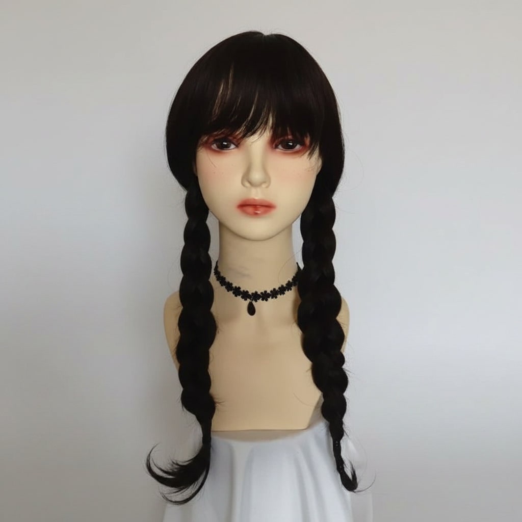 Women's Halloween Costume gothic schoolgirl with White Collar and Long Sleeves Party Outfit - Image 5