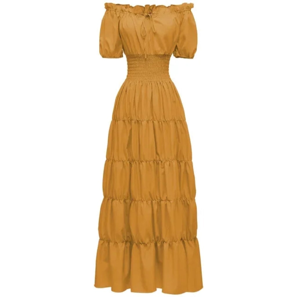 Women's Halloween Maxi Dress Off-Shoulder Boho Peasant with Smocked Waist Dresses - Image 10