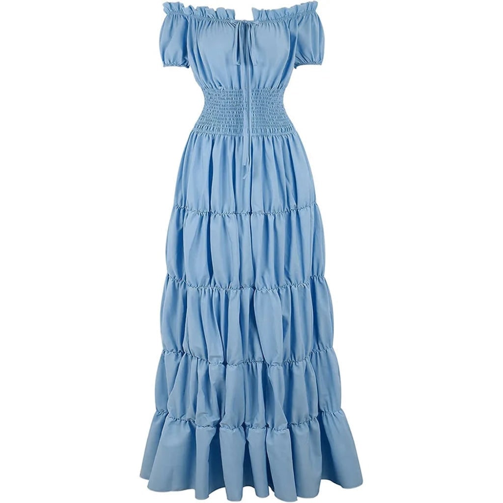 Women's Halloween Maxi Dress Off-Shoulder Boho Peasant with Smocked Waist Dresses - Image 11