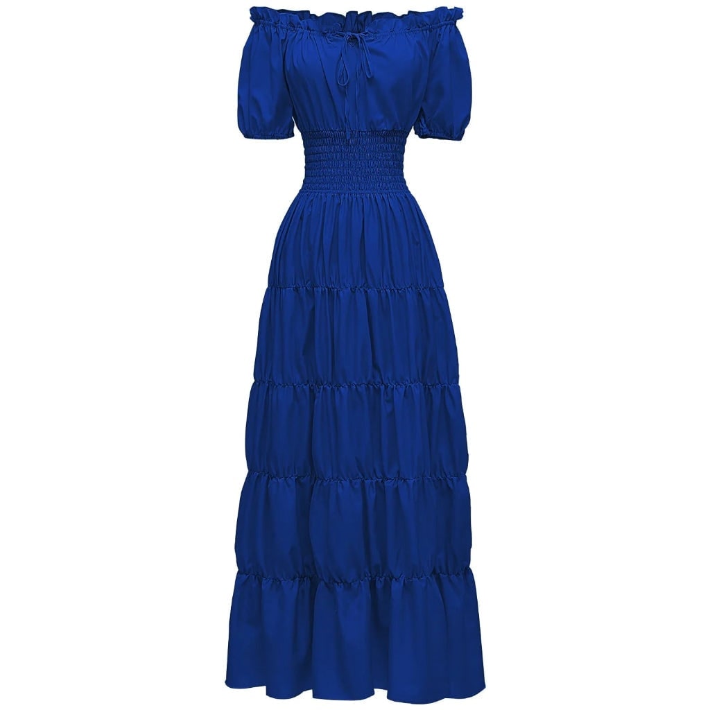 Women's Halloween Maxi Dress Off-Shoulder Boho Peasant with Smocked Waist Dresses - Image 5