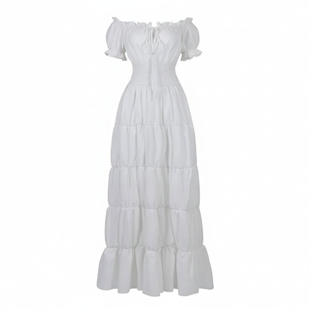 Women's Halloween Maxi Dress Off-Shoulder Boho Peasant with Smocked Waist Dresses - Image 8