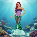 Women's Halloween Mermaid Costume Dress with Sequins Strapless Sweetheart Neckline and Lace-Up Corset Back - Image 1