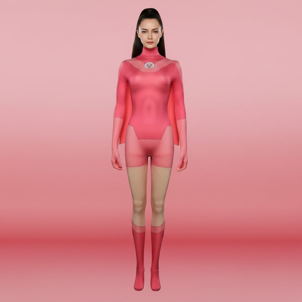 Women's Halloween Superhero Costume Cosplay Bodysuit with Cape and Gloves for Party - Image 1
