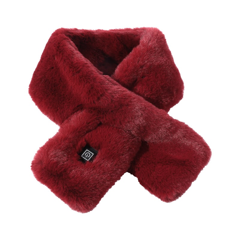 Women's Heated Scarf and Neck Wrap with Faux Fur USB Electric Warming Pad Three-Gear Temperature Control - Image 1