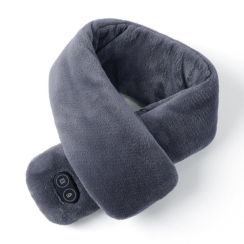 Women's Heated Scarf Neck Wrap with Plush Fleece and Vibration Massage for Cashmere - Image 1
