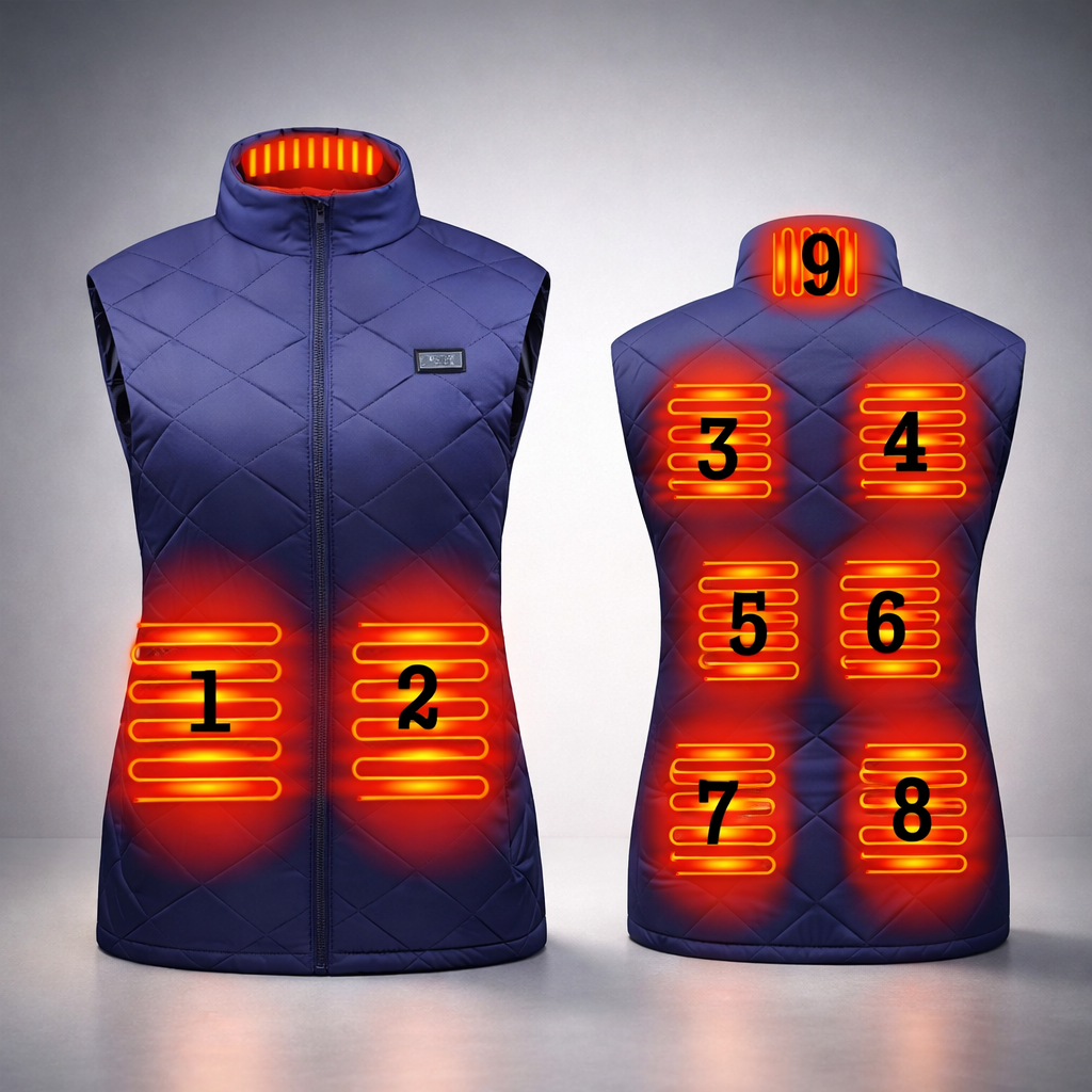Women's Heated Vest with Electric Quilted Design and Stand Collar for Lightweight - Image 6