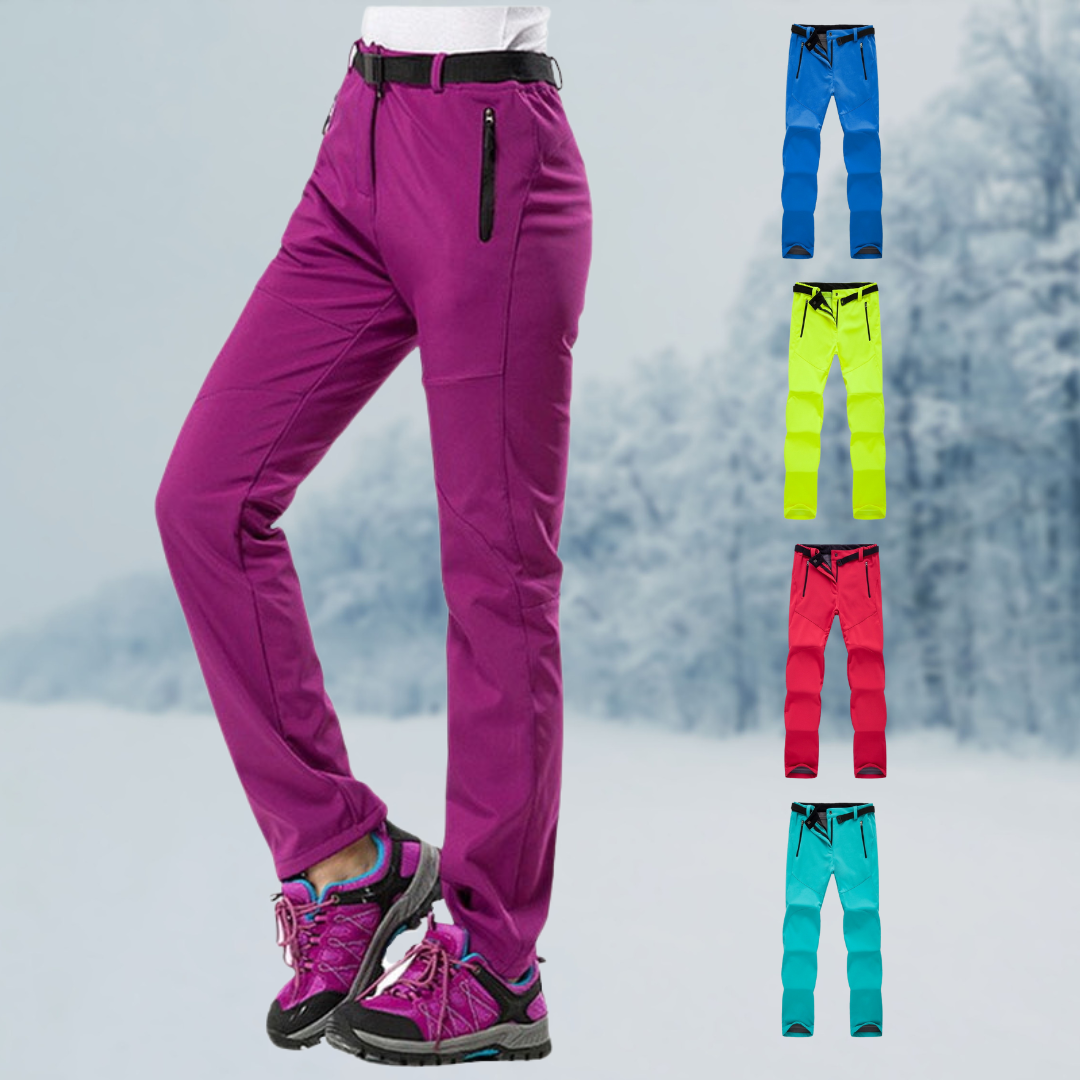 Women's Hiking Trekking and Climbing Pants with Fleece Lining and Zippered Pockets - Image 2