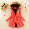 Women's Hooded Winter Coat with Fleece Lining and Faux Fur Hood Trim - Image 1