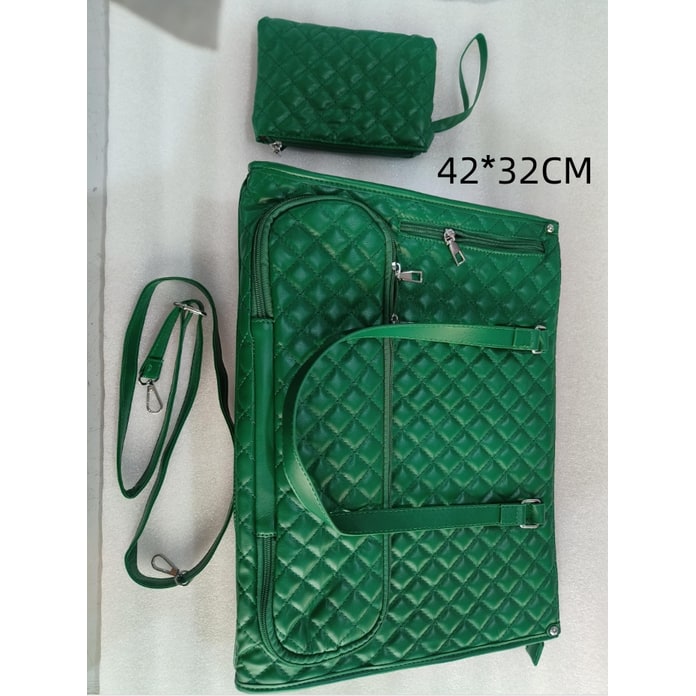 Women's Insulated Lunch Bag Tote with Quilted Faux Leather and Matching Wristlet Purse - Image 11