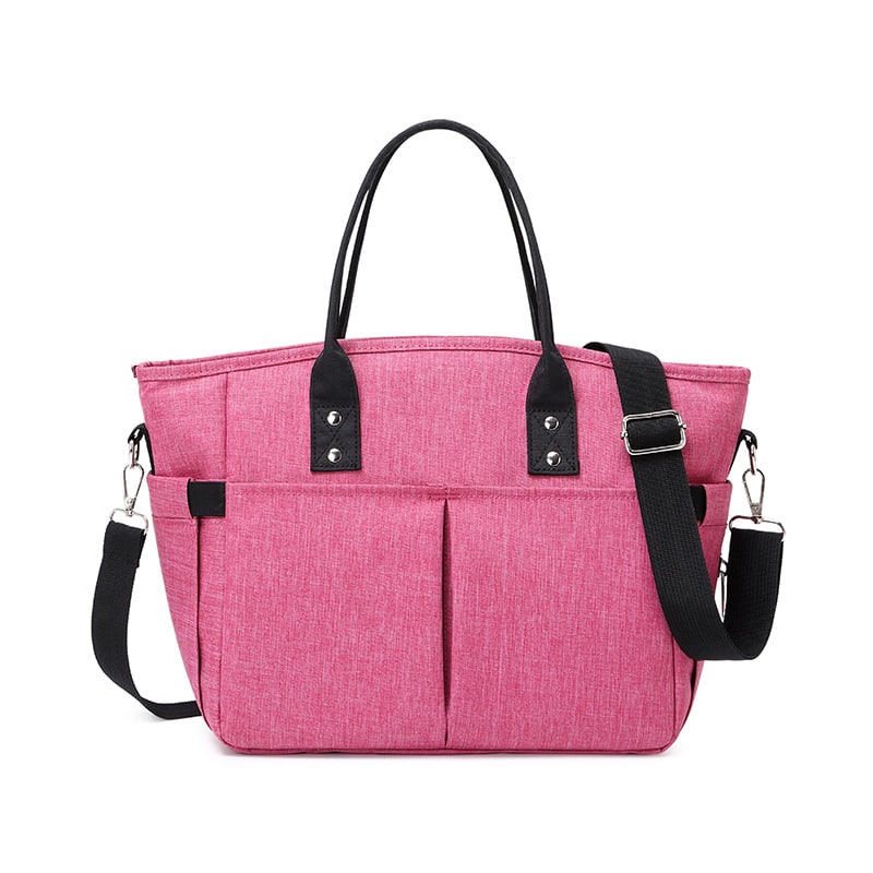 Women's Insulated Lunch Bag Tote with Shoulder Strap and Front Pockets - Image 5