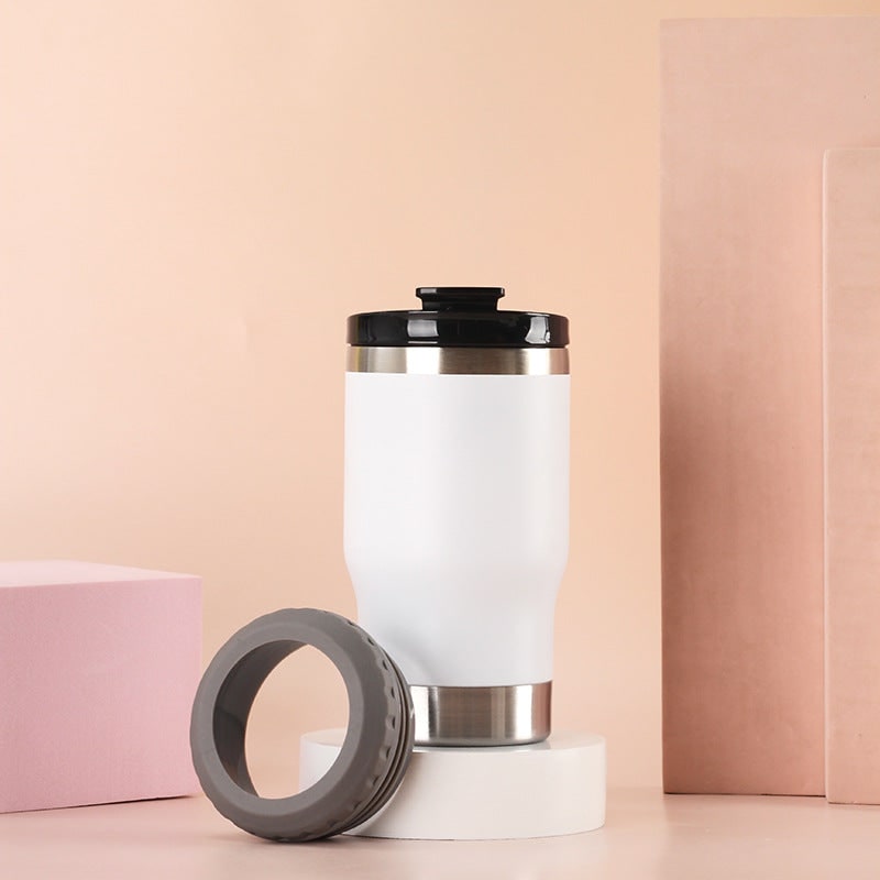 Women's Insulated Travel Mug and Coffee with Stainless Steel Leak Proof Lid Non-Slip Silicone Ring - Image 6