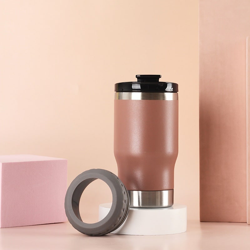 Women's Insulated Travel Mug and Coffee with Stainless Steel Leak Proof Lid Non-Slip Silicone Ring - Image 8