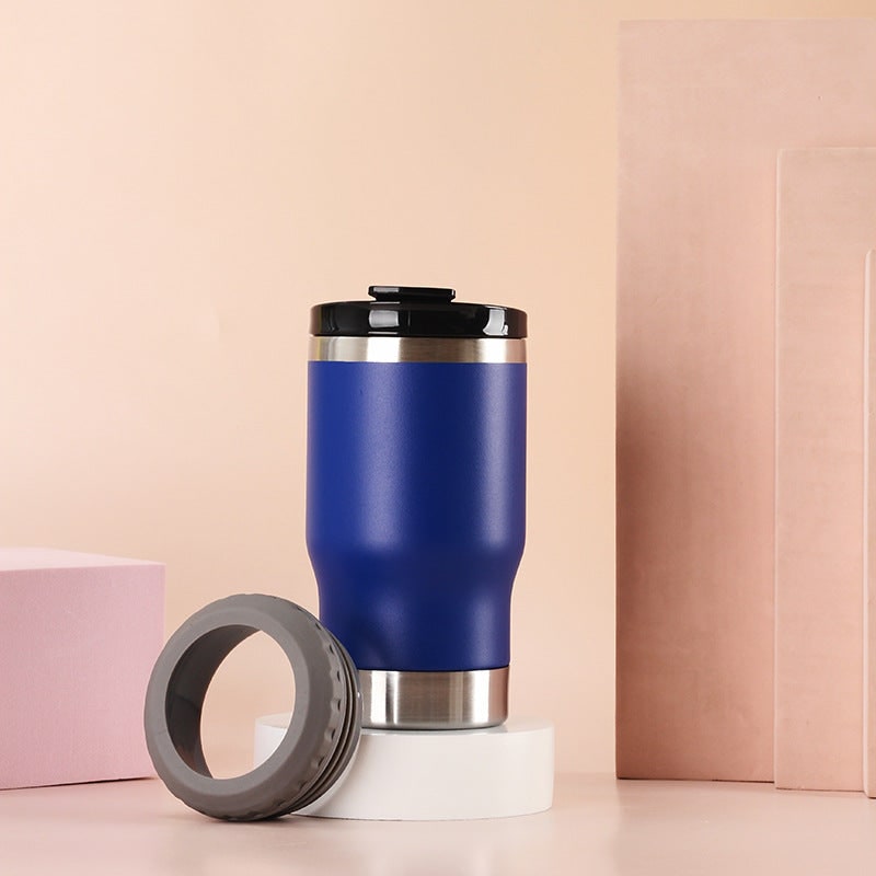 Women's Insulated Travel Mug and Coffee with Stainless Steel Leak Proof Lid Non-Slip Silicone Ring - Image 9