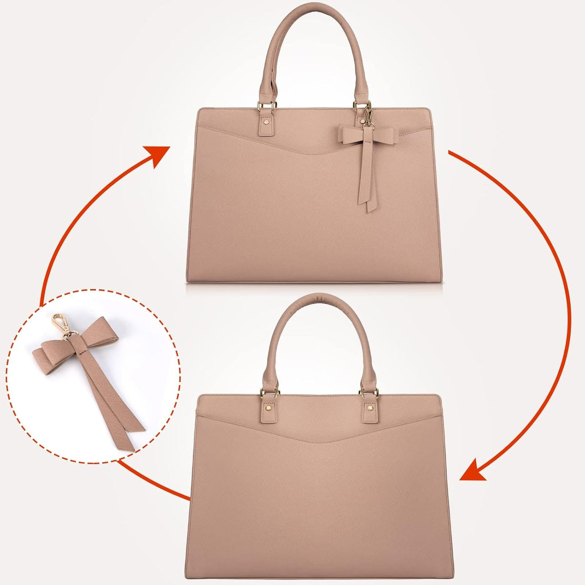 Women's Laptop Tote Bag with Shoulder Strap and Multiple Compartments - Image 10