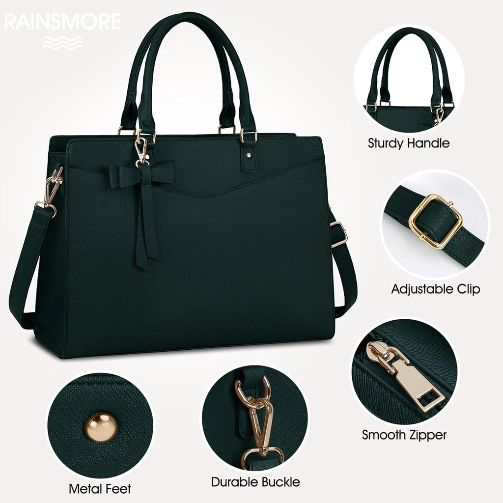 Women's Laptop Tote Bag with Shoulder Strap and Multiple Compartments - Image 2