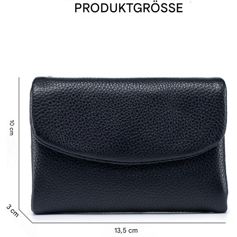 Women's Leather Wallet with Zippered Pockets Card Slots and Id Window - Image 29