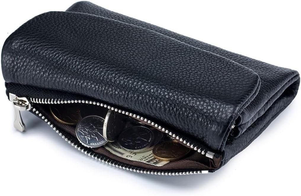 Women's Leather Wallet with Zippered Pockets Card Slots and Id Window - Image 30