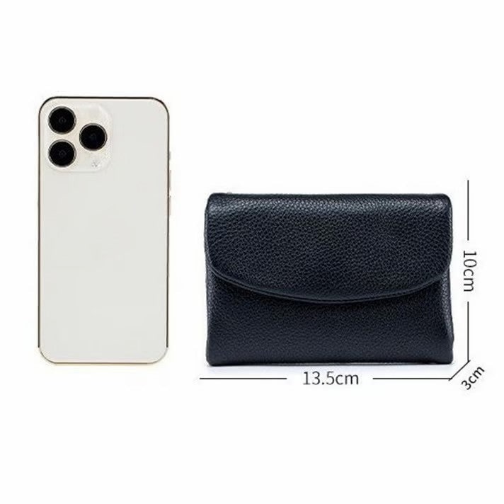 Women's Leather Wallet with Zippered Pockets Card Slots and Id Window - Image 32