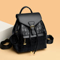 Women's Mini Backpack Rucksack Drawstring Closure and Diamond Quilted Faux Leather - Image 5