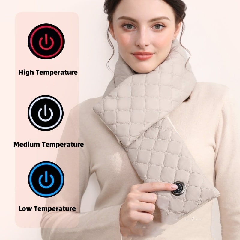 Women's Neck Scarf Warmer with Heated Quilted Design and Three Temperature Settings Warm - Image 1