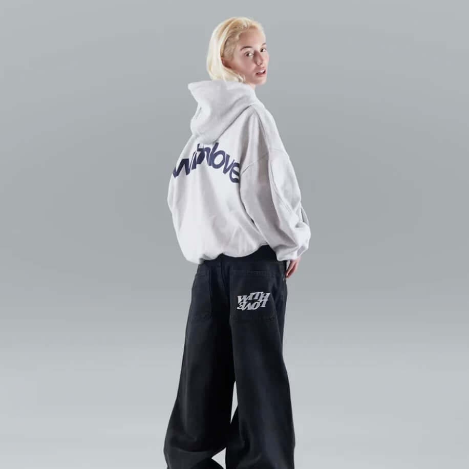 Women's Oversized Graphic Pullover Hoodie with Drop Shoulder and Kangaroo Pocket - Image 3