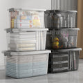 Women's Plastic Storage Bin with Latching Lid Stackable Design and Carrying Handle Totes - Image 1