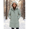 Women's Puffer Coat with Sherpa-Lined Hood and Quilted Design - Image 4