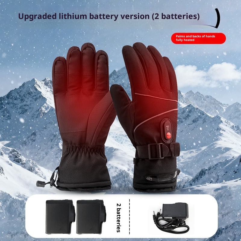 Women's Rechargeable Heated Gloves Waterproof with Textured Grip and Adjustable Wrist Strap - Image 2