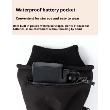 Women's Rechargeable Heated Gloves Waterproof with Textured Grip and Adjustable Wrist Strap - Image 5