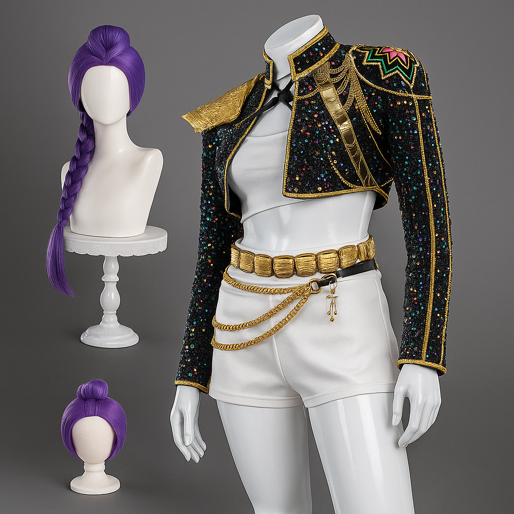 Women's Sequin Belly Dancer Dance Costume with Glittering Crop Jacket Shorts and Gold Chain Belt - Image 10