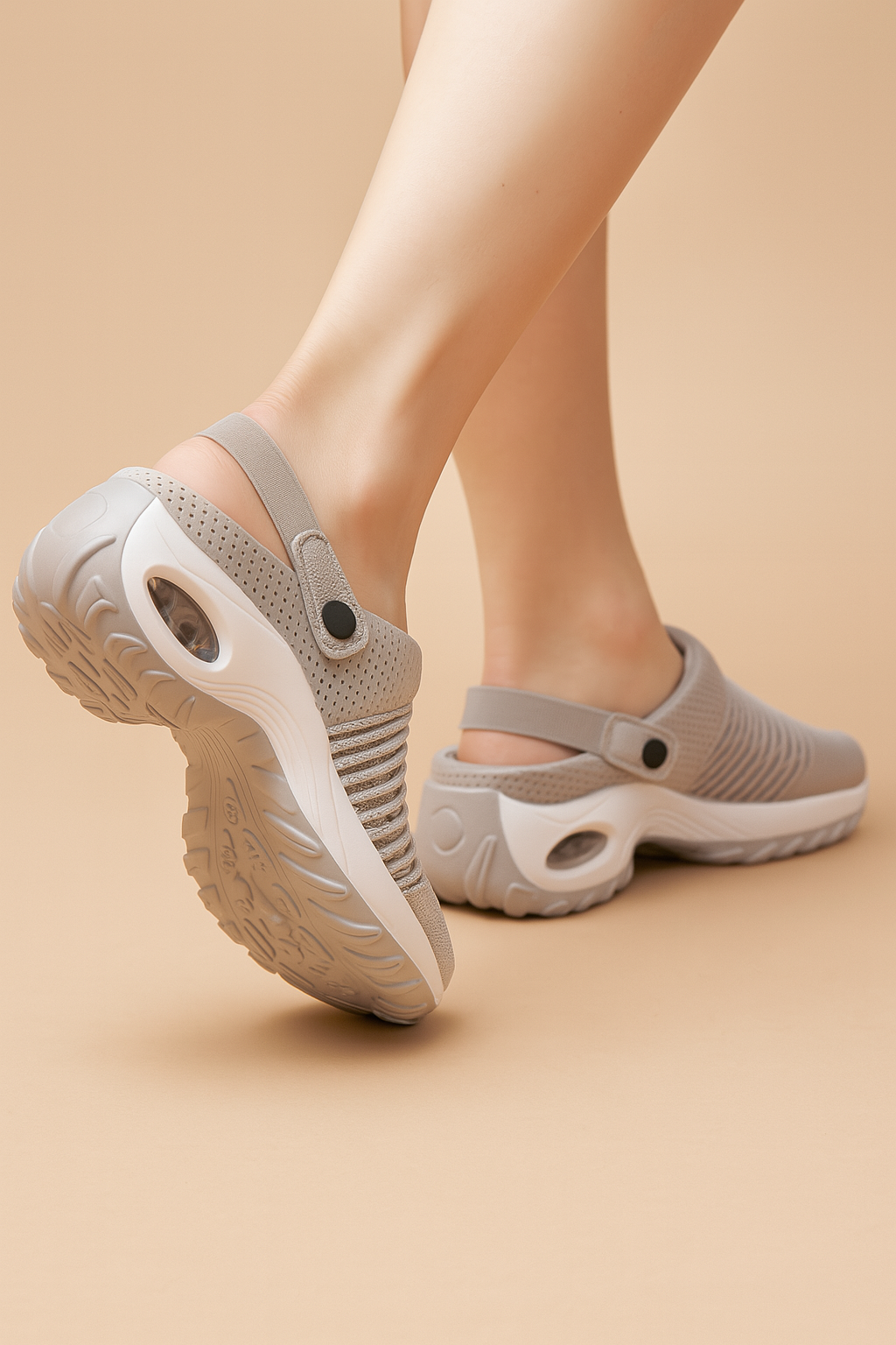Women's Slip on Clogs with Orthopedic Air Cushion Sole and Adjustable Heel Strap - Image 1