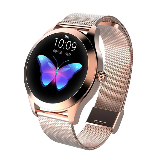 Womens Smartwatch Round Mesh Adjustable Rechargeable Digital Display Ladies - Image 1