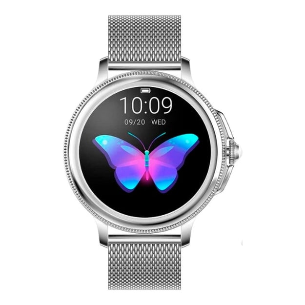 Womens Smartwatch Round Mesh Adjustable Rechargeable Digital Display Ladies - Image 2