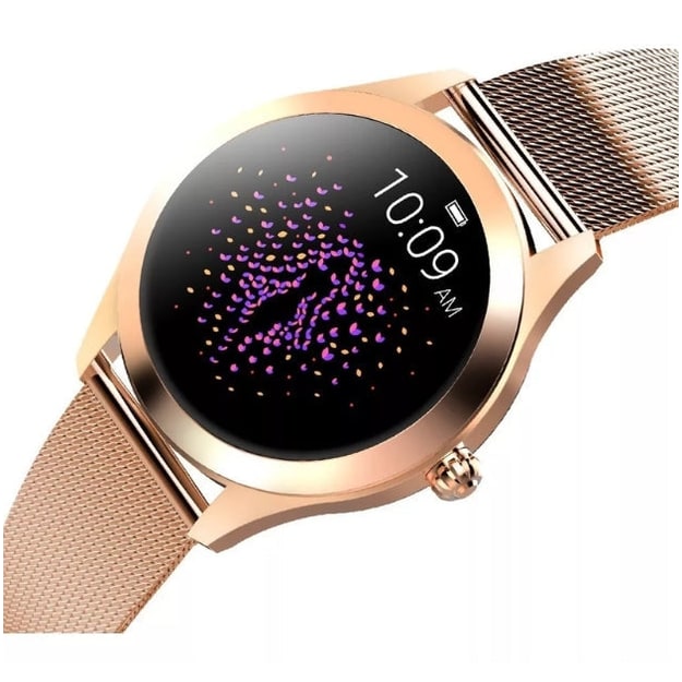 Womens Smartwatch Round Mesh Adjustable Rechargeable Digital Display Ladies - Image 3
