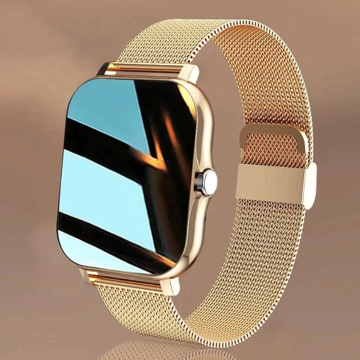 Women's Smartwatch with Fitness Tracking Mesh Metal Band and Touch Screen Display Gps - Image 10