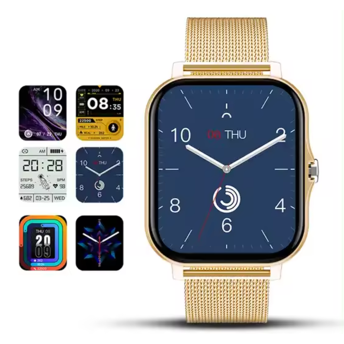 Women's Smartwatch with Fitness Tracking Mesh Metal Band and Touch Screen Display Gps - Image 4