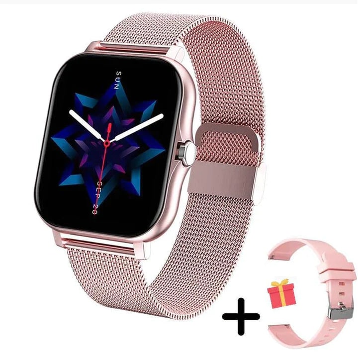 Women's Smartwatch with Fitness Tracking Mesh Metal Band and Touch Screen Display Gps - Image 6