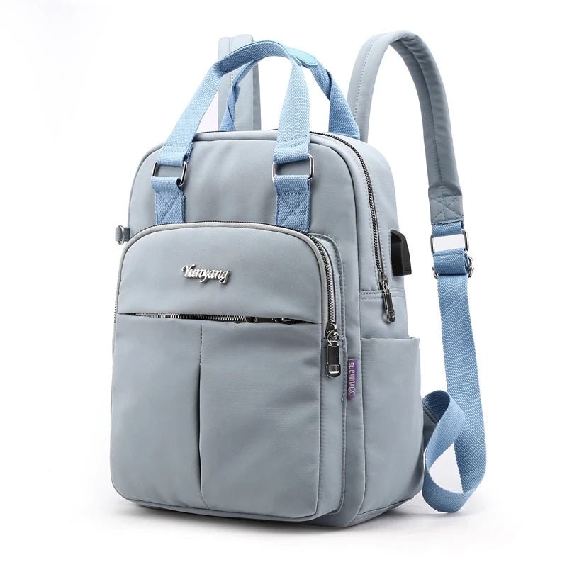 Women's Travel Backpack Purse with USB Charging Port and Nylon Exterior - Image 10
