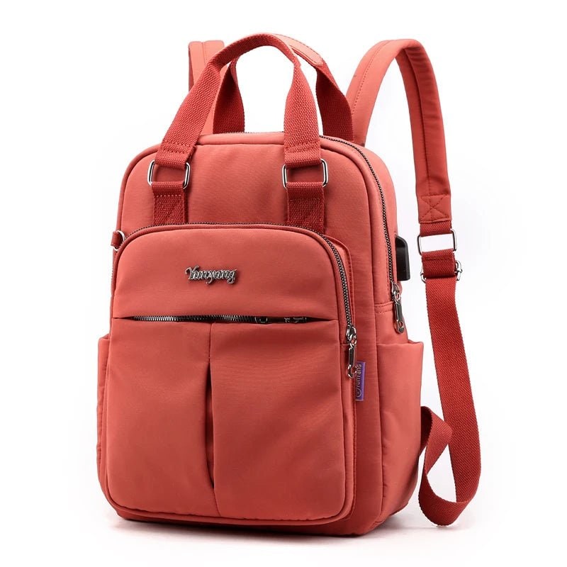 Women's Travel Backpack Purse with USB Charging Port and Nylon Exterior - Image 12