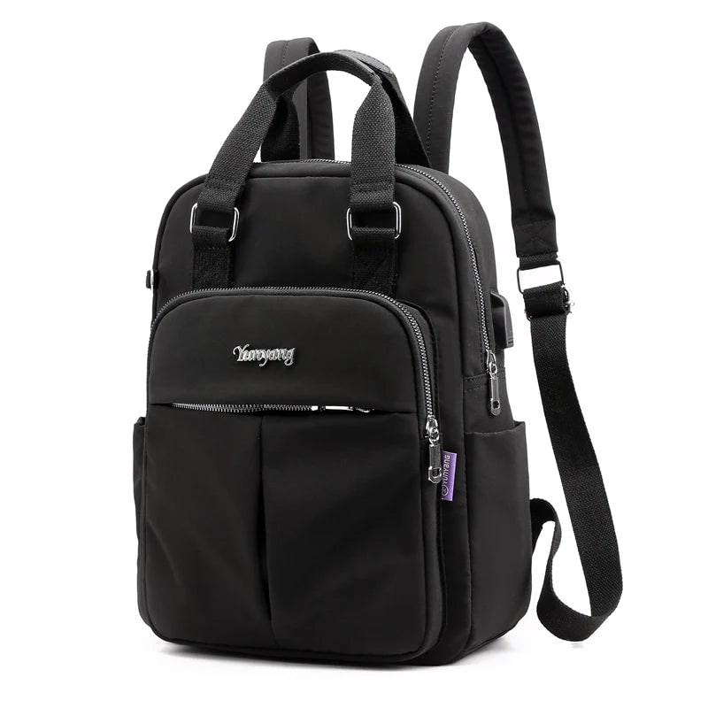 Women's Travel Backpack Purse with USB Charging Port and Nylon Exterior - Image 13