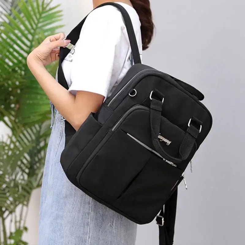 Women's Travel Backpack Purse with USB Charging Port and Nylon Exterior - Image 3