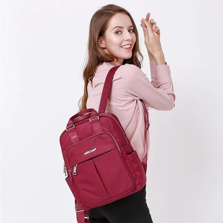 Women's Travel Backpack Purse with USB Charging Port and Nylon Exterior - Image 4