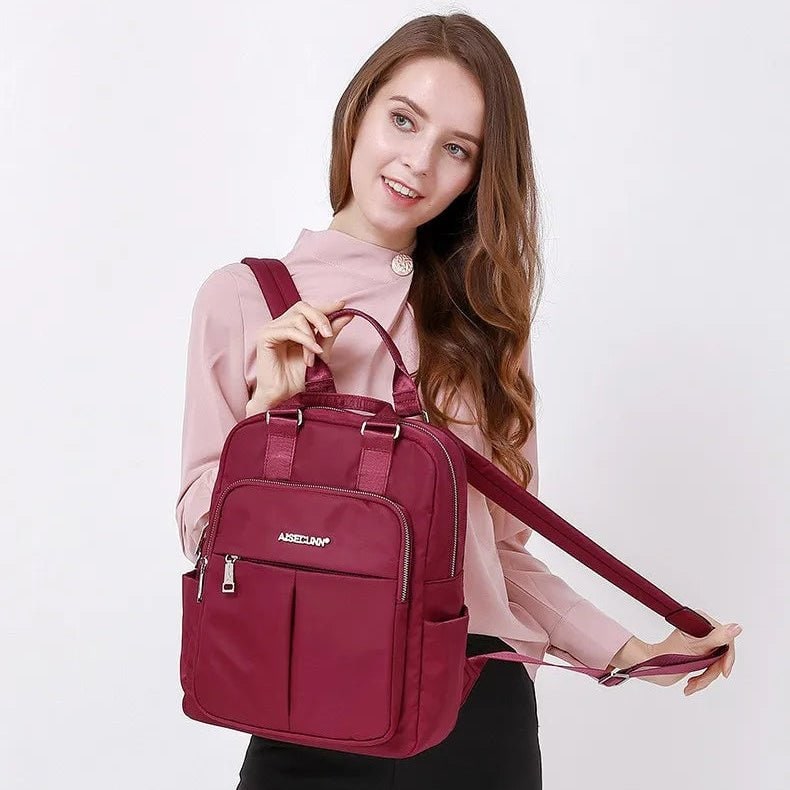 Women's Travel Backpack Purse with USB Charging Port and Nylon Exterior - Image 5