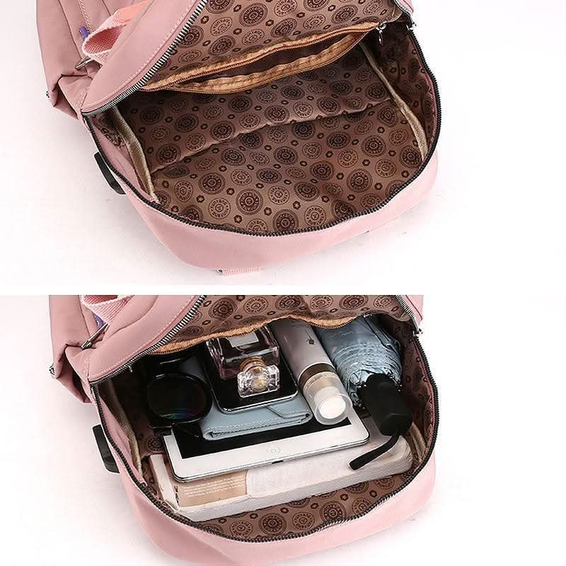 Women's Travel Backpack Purse with USB Charging Port and Nylon Exterior - Image 7