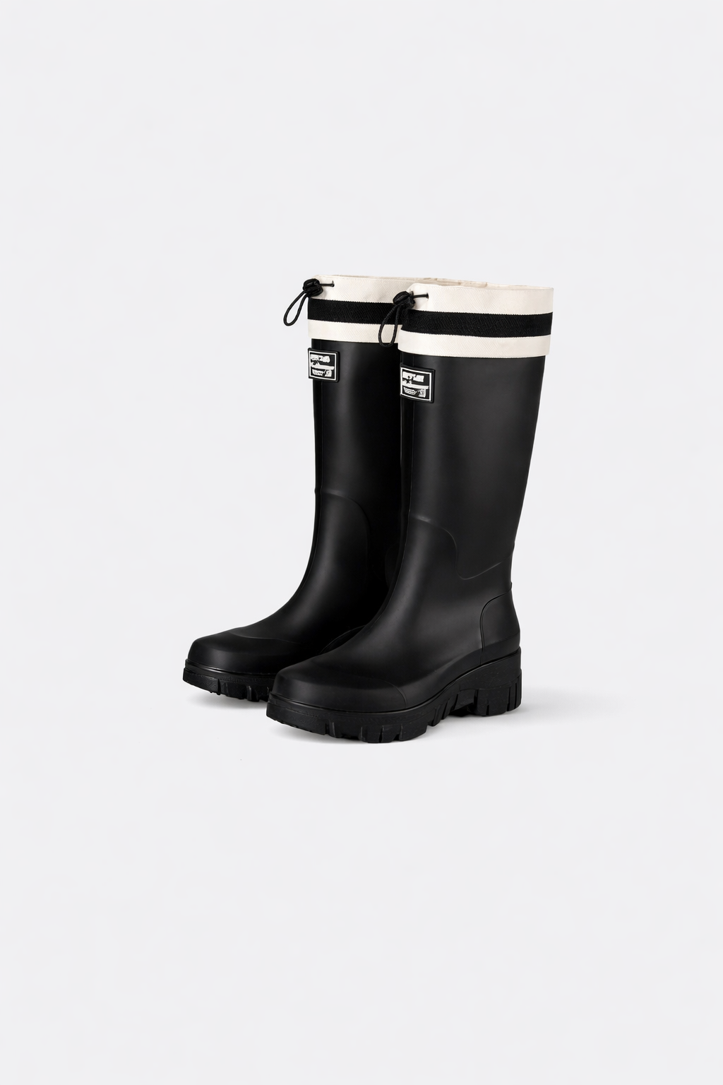 Women's Waterproof Rain Boots with Drawstring Collar and Chunky Lug Sole - Image 6