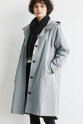 Women's Waterproof Trench Coat with Hood Lightweight Drawstring Waist and Pockets - Image 3