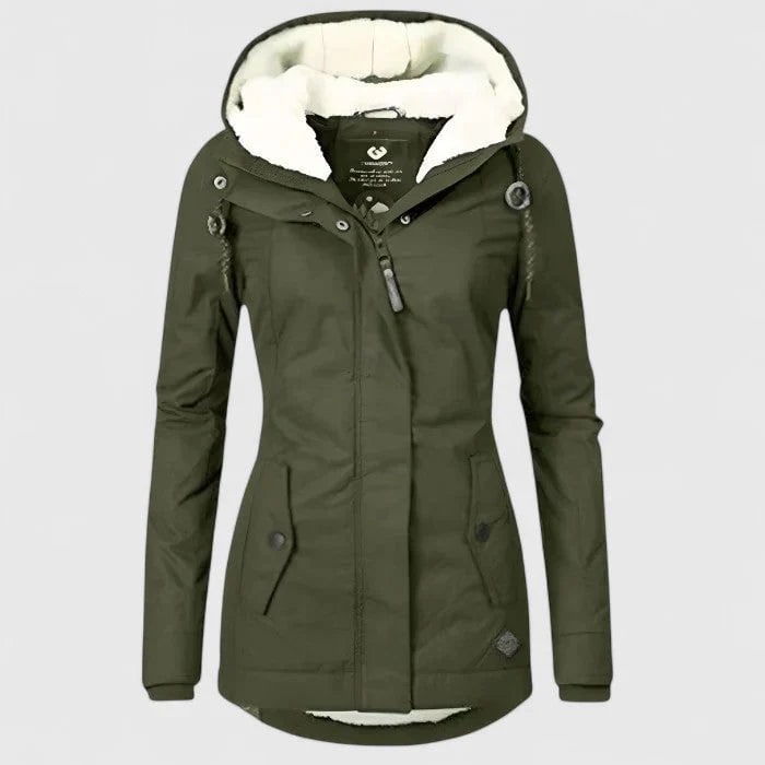 Women's Winter Jacket with Sherpa Fleece Lining Waterproof Shell and Adjustable Hood - Image 5