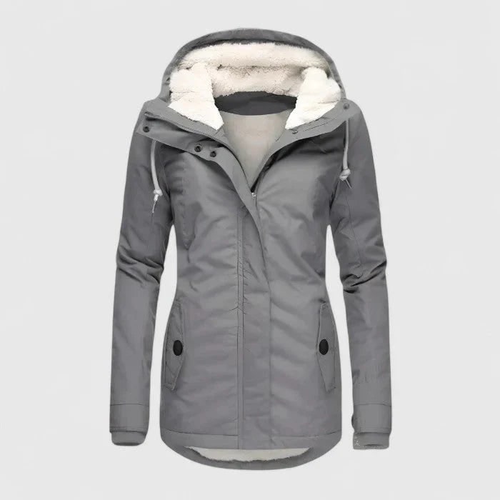 Women's Winter Jacket with Sherpa Fleece Lining Waterproof Shell and Adjustable Hood - Image 6